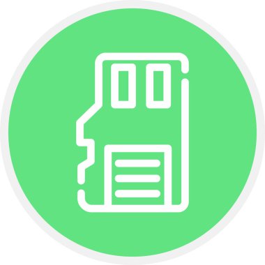 Sd Kart Çizgisi Çemberi Basit Simge, Vektör Resimleri