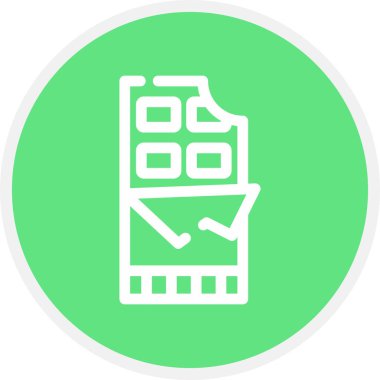 Çikolata Çizgisi Çemberi Basit Simge, Vektör İllüstrasyonu