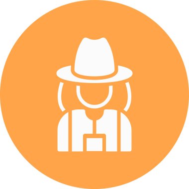 Lady Farmer basit simgesi, vektör illüstrasyonu