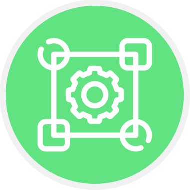 Desen Sistem Çizgisi Çemberi Basit Simge, Vektör Resimleri