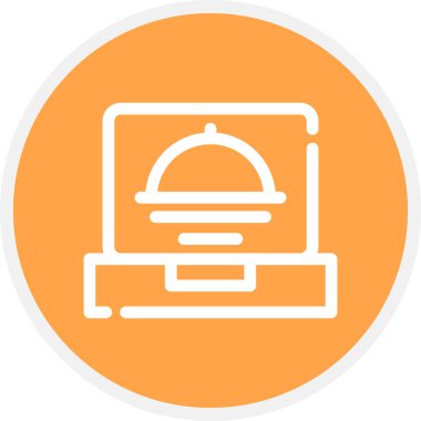 Gıda Günlük Çizgisi Çemberi Basit Simge, Vektör Resimleri