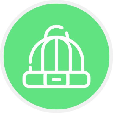 Beanie Line Circle Basit Simge, Vektör İllüstrasyonu