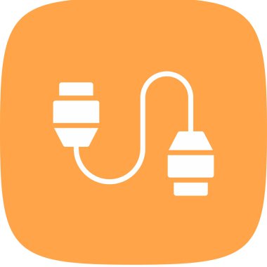 Kablo Basit Simgesi, Vektör İllüstrasyonu