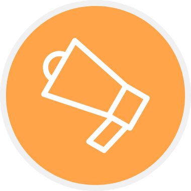 Megafon Hattı Çemberi Basit Simge, Vektör Resimleri