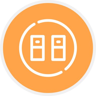 Işık Anahtarı Satır Çemberi Basit Simge, Vektör Resimleri