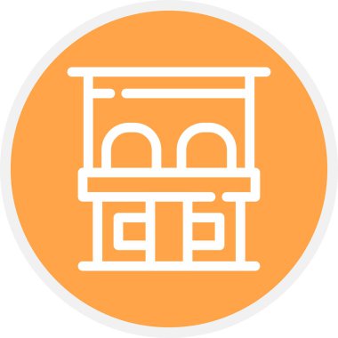 Bilet Kutusu Satırı Çemberi Basit Simge, Vektör Resimleri