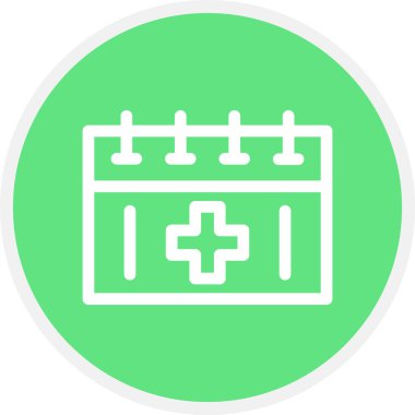 Takvim Satırı Çemberi Basit Simge, Vektör İllüstrasyonu