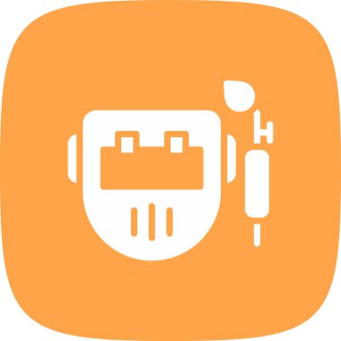 Kaynak Maskesi Basit Simgesi, Vektör İllüstrasyonu