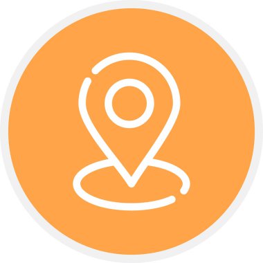 Konum Çizgisi Çemberi Basit Simge, Vektör İllüstrasyonu