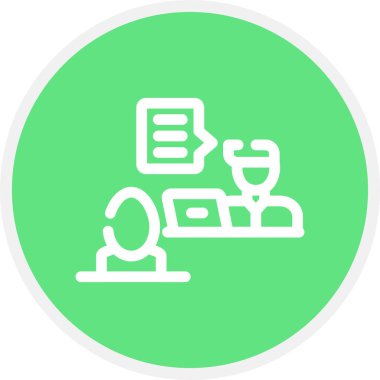 Röportaj Satırı Çemberi Basit Simge, Vektör İllüstrasyonu