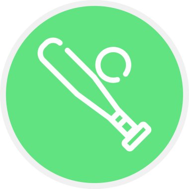 Beyzbol Yarasa Çizgisi Çemberi Basit Simge, Vektör Resimleri