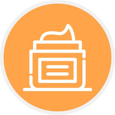 Krem Çizgisi Çemberi Basit Simge, Vektör İllüstrasyonu