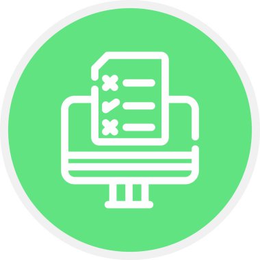 Çevrimiçi Sınav Satırı Çemberi Basit Simge, Vektör Resimleri