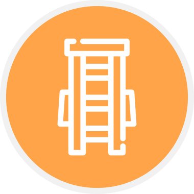 Merdiven Çizgisi Çemberi Basit Simge, Vektör İllüstrasyonu