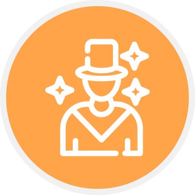 Sihirbaz Satırı Çemberi Basit Simge, Vektör İllüstrasyonu