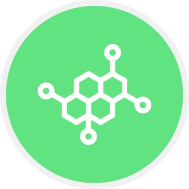 Molekül Çizgisi Çemberi Basit Simge, Vektör Resimleri