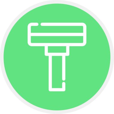 Razor Çizgisi Çemberi Basit Simge, Vektör İllüstrasyonu