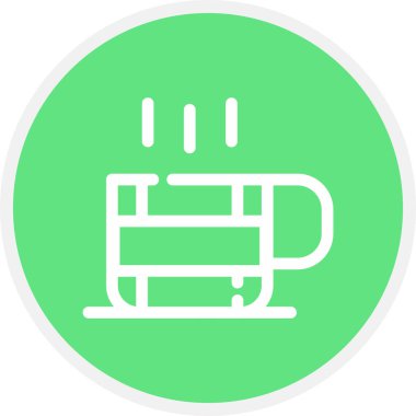 Coffee Mug Line Circle Basit Simge, Vektör İllüstrasyonu