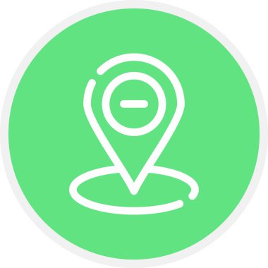 Pin Satırı Çemberi Basit Simge, Vektör İllüstrasyonu