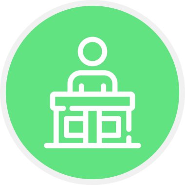 Resepsiyonist Satır Çemberi Basit Simge, Vektör Resimleri