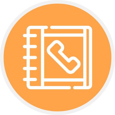 Telefon Çizgisi Çemberi Basit Simge, Vektör İllüstrasyonu