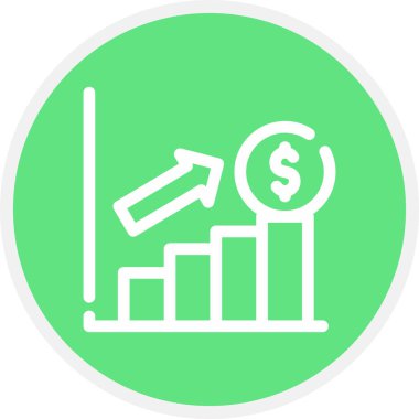 Kâr Çizgisi Çemberi Basit Simge, Vektör İllüstrasyonu