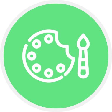 Suluboya Satır Çemberi Basit Simge, Vektör İllüstrasyonu