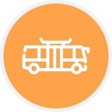 Otobüs Hattı Çemberi Basit Simge, Vektör İllüstrasyonu