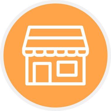 Shop Line Circle Basit Simge, Vektör İllüstrasyonu