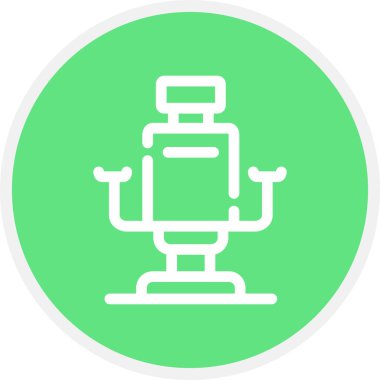 Berber Sandalyesi Çizgisi Çemberi Basit Simge, Vektör Resimleri