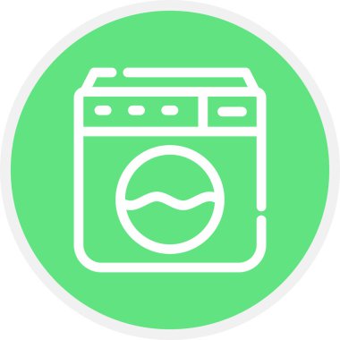 Çamaşır Makinesi Hattı Çemberi Basit Simge, Vektör Resimleri