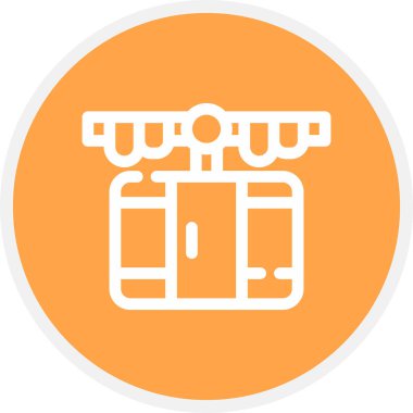 Kablo Hattı Çemberi Basit Simge, Vektör İllüstrasyonu