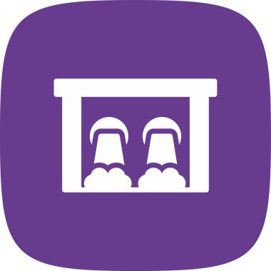 Hidroelektrik Basit Simge, Vektör İllüstrasyonu