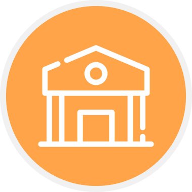 Hükümet Çizgisi Çemberi Basit Simge, Vektör İllüstrasyonu