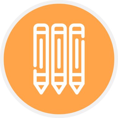 Kalem Satırı Çemberi Basit Simge, Vektör İllüstrasyonu