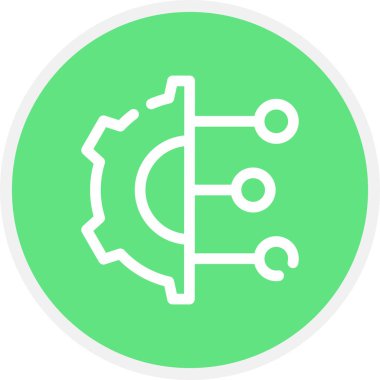 Dijital Teknoloji Hattı Çemberi Basit Simge, Vektör Resimleri