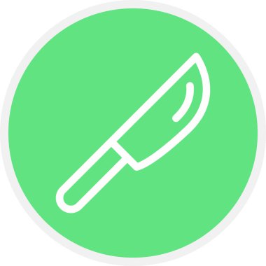 Bıçak Çizgisi Çemberi Basit Simge, Vektör İllüstrasyonu