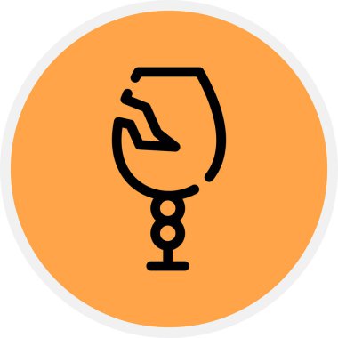 Kırık Cam Çizgi Çemberi Basit Simge, Vektör Resimleri