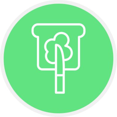 Tost Hattı Çemberi Basit Simge, Vektör İllüstrasyonu