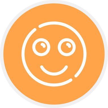 Mutluluk Satırı Çemberi Basit Simge, Vektör İllüstrasyonu