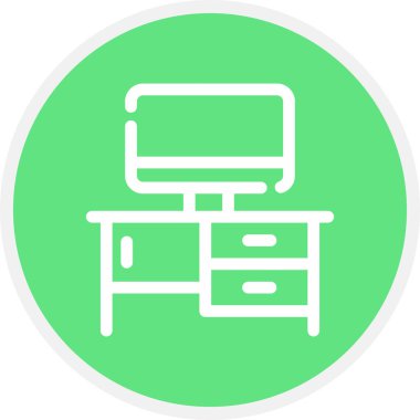 Çalışma Alanı Çizgisi Çemberi Basit Simge, Vektör Resimleri