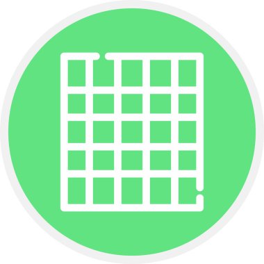 Tatami Çizgisi Çemberi Basit Simge, Vektör İllüstrasyonu