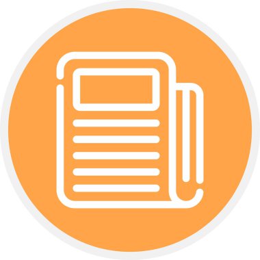 Gazete Satırı Çemberi Basit Simge, Vektör İllüstrasyonu