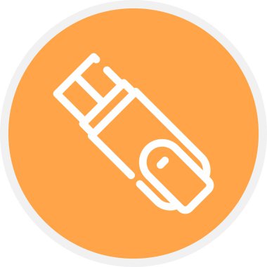 Usb Flash Sürücü Satır Çemberi Basit Simge, Vektör Resimleri