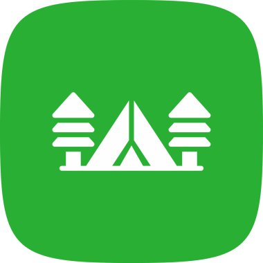 çadır basit simgesi, vektör çizim