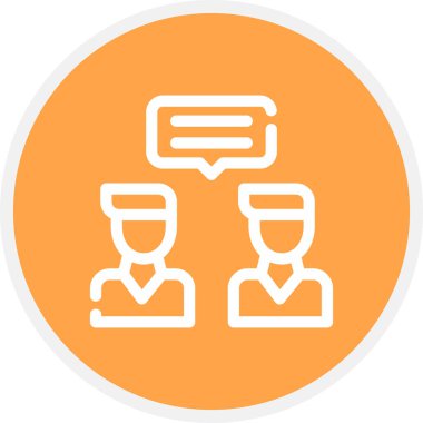 Toplantı Satırı Çemberi Basit Simge, Vektör Resimleri