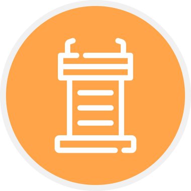 Tribune Satır Çemberi Basit Simge, Vektör İllüstrasyonu