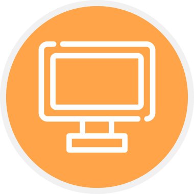 Monitör Satır Çemberi Basit Simge, Vektör Resimleri