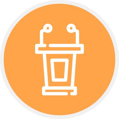 Lectern Satır Çemberi Basit Simge, Vektör İllüstrasyonu