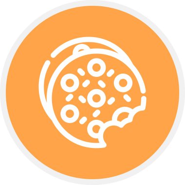 Bisküvi Çizgisi Çemberi Basit Simge, Vektör İllüstrasyonu